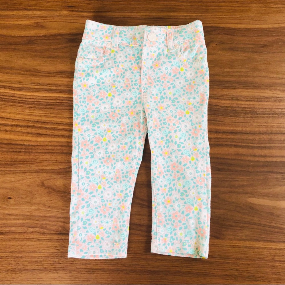 BABY GAP Spring Floral Print Jeans Pants 12-18 mo